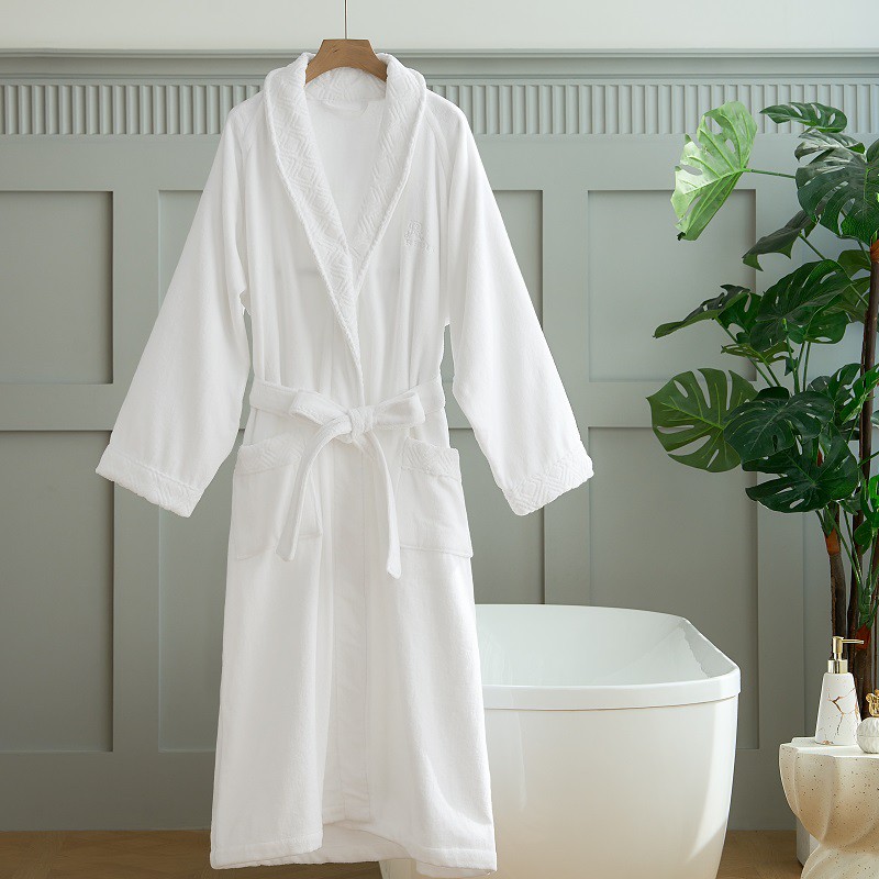 Diamond Jacquard Velour Bathrobe